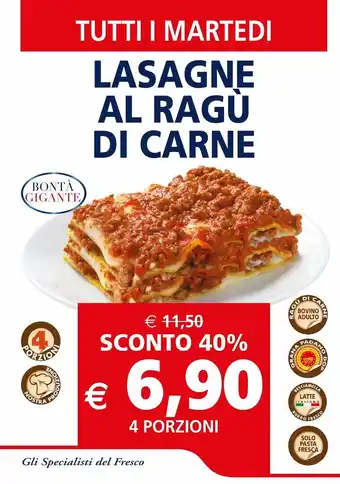 Il Gigante Lasagne al ragù dii carne offerta