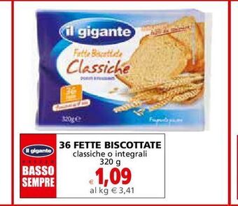 Il Gigante 36 fette biscottate offerta