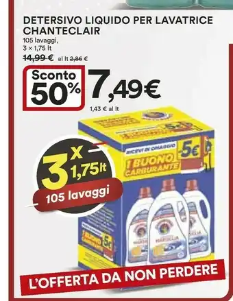 Coop Chanteclair Detersivo Liquido Per Lavatrice 105 Lavaggi offerta