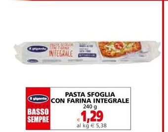 Pasta sfoglia con farina integrale
