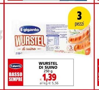 Il Gigante Wurstel di suino offerta