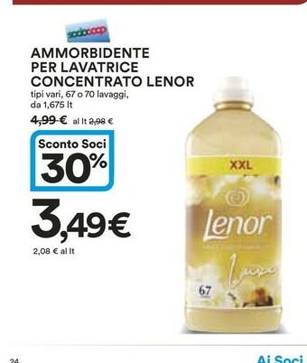 Coop Lenor Ammorbidente Per Lavatrice Concentrato offerta