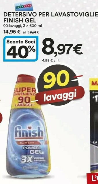 Coop Finish Detersivo Per Lavastoviglie Gel offerta