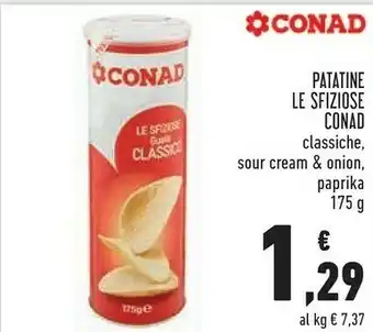 Conad Conad - Le Sfiziose Gusto Sour Cream & Onion 175 G(ml) offerta