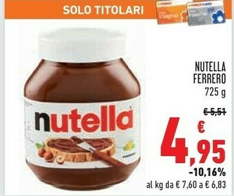 Conad Ferrero Nutella offerta