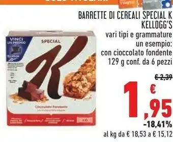Conad Kelloggs Kellogg's - Special K Barretta Di Cereali Con Mirtilli Rossi 129 G(ml) offerta