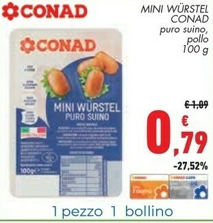 Conad Conad - Mini Wurstel Di Puro Suino 100 G(ml) offerta