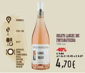 Conad Fontanafredda Rosato Langhe Doc offerta