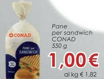 Conad Conad - Pane Per Sandwich 550 G offerta