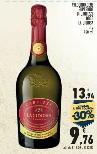 Conad La Gioiosa Valdobbiadene Prosecco Superiore DOCG 750 G(ml) offerta