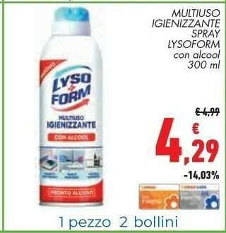 Conad Lysoform Multiuso Igienizzante Spray Con Alcool offerta