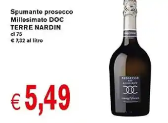 Supermercato Coal Terre Nardin Spumante prosecco Millesimato DOC cl 75 offerta