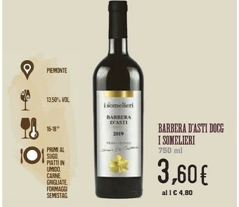 Conad I Somelieri Barbera D`asti Docg offerta