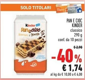 Conad Kinder Merendine offerta