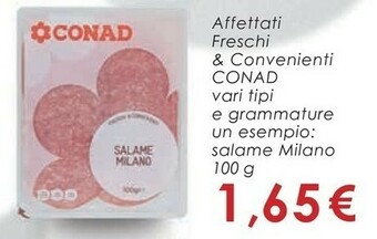 Conad Conad - Salame Milano Freschi & Convenienti 100 G(ml) offerta