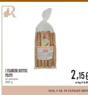 Conad Prato - Filoncini Rustici Al Sesamo Con Olio Di Oliva 250 G(ml) offerta