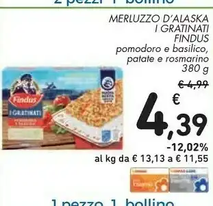Conad Findus Merluzzo D'alaska I Gratinati offerta