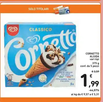 Conad Algida Algida - Cornetto Nocciola 375 g(ml) offerta