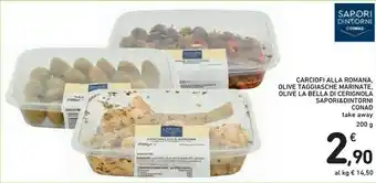 Conad Conad Carciofi Alla Romana/Olive Taggiasche Marinate/Olive La Bella Di Cerignola Sapori&Dintorni offerta