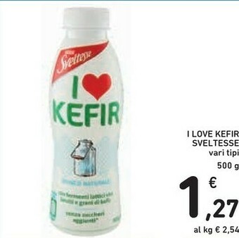 Sveltesse I Love Kefir Dalla Tradizione Caucasica Bianco Naturale 500 G(ml)