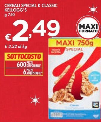 Bennet Cereali special k classic kellogg's offerta