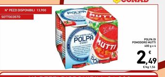 Spazio Conad Polpa di pomodoro mutti offerta