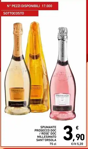 Spazio Conad Spumante prosecco doc/rosè doc millesimato sant'orsola offerta