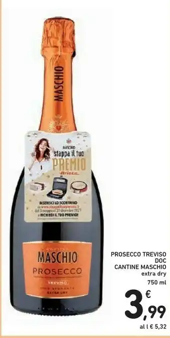Conad Cantine Maschio Prosecco Treviso DOC Extra Dry offerta