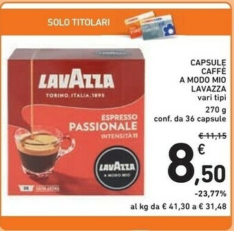 Conad Lavazza Capsule Caffe A Modo Mio offerta