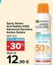 Garnier Ambre Solaire Spray Solare Anti-sabbia Kids Advanced Sensitive