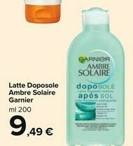 Carrefour Market Garnier Ambre Solaire Crema Doposole 200 Ml Latte offerta