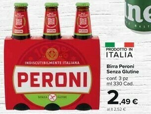 Carrefour Market Peroni Birra Senza Glutine 330 G(ml) offerta