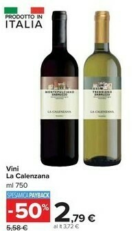 Carrefour Market La Calenzana Vini offerta