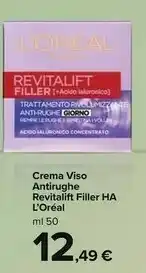 Carrefour Market L'Oreal Crema Viso Antirughe Revitalift Filler Ha offerta