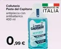 Carrefour Market Pasta Del Capitano Collutorio Antiplacca Con Antibatterico 400 Ml offerta