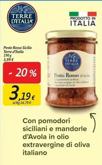 Carrefour Market Terre d'Italia Pesto Rosso Sicilia 190 G offerta