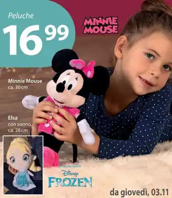 Peluche Minnie Mouse 30 cm / Elsa 28 cm