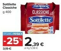 Carrefour Mondelez Sottilette Le Originali Classiche 400 G(ml) offerta