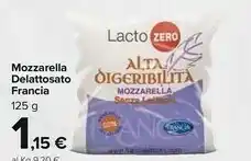 Carrefour Francia Mozzarella Delattosato 125 G offerta
