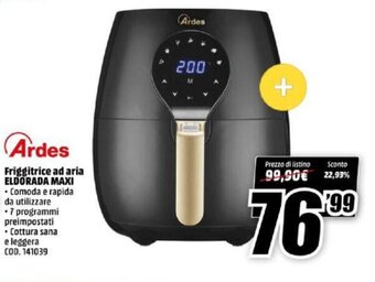 MediaWorld Ardes Friggitrice ad aria Eldorada Maxi offerta
