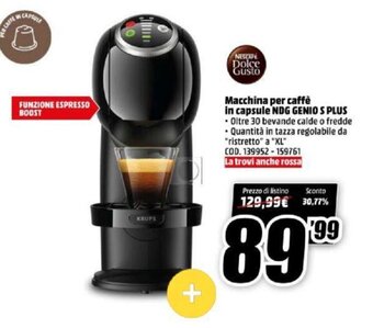 MediaWorld Nescafé Dolce Gusto Macchina per caffè in capsule NDG Genio S Plus offerta