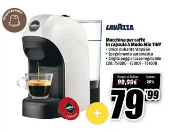 MediaWorld Lavazza Macchina per caffè in capsule A Modo Mio Tiny offerta