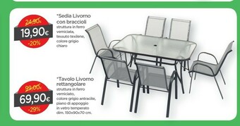 DPiù Sedia Livorno Con Braccioli offerta