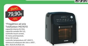 DPiù Telefunken Friggitrice Ad Aria MO7670 offerta