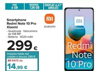 Carrefour Xiaomi Smartphone Redmi Note 10 Pro 6.67" offerta