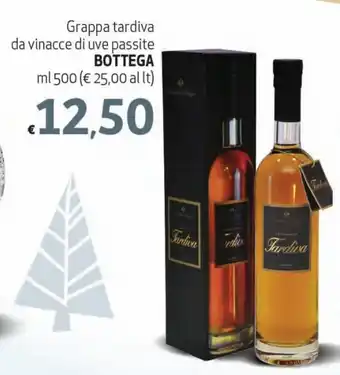 Spak Supermercati Bottega Grappa tardiva da vinacce di uve passite 500 ml offerta