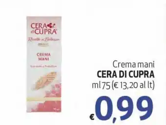 Spak Supermercati Cera di Cupra Crema mani 75 ml offerta