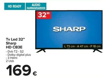 Carrefour Sharp Tv Led 32'' HD CB3E offerta