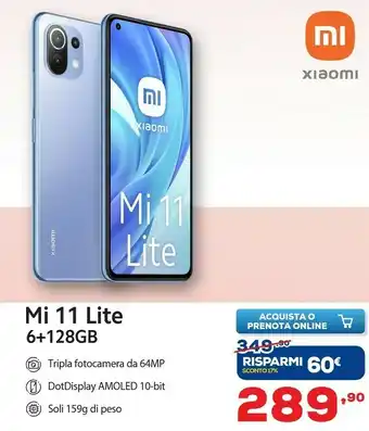 Euronics Xiaomi Mi 11 Lite 6 GB 128 GB offerta