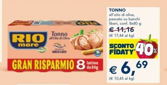 Esselunga Rio Mare Tonno All'Olio Di Oliva 720 G(ml) offerta